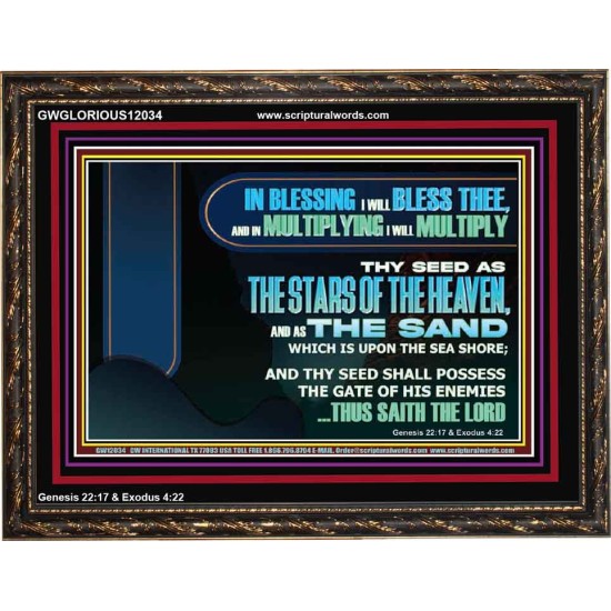 IN BLESSING I WILL BLESS THEE  Sanctuary Wall Wooden Frame  GWGLORIOUS12034  