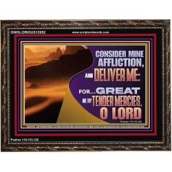 CONSIDER MINE AFFLICTION O LORD  Christian Artwork Glass Wooden Frame  GWGLORIOUS12052  "45X33"