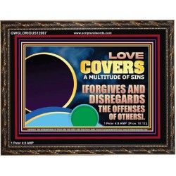 FORGIVES AND DISREGARDS THE OFFENSES OF OTHERS  Religious Wall Art Wooden Frame  GWGLORIOUS12067  "45X33"