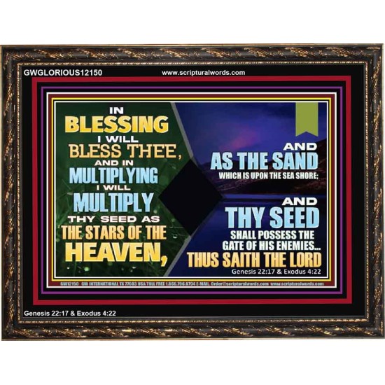 IN BLESSING I WILL BLESS THEE  Unique Bible Verse Wooden Frame  GWGLORIOUS12150  