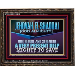 JEHOVAH EL SHADDAI MIGHTY TO SAVE  Unique Scriptural Wooden Frame  GWGLORIOUS12248  "45X33"