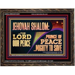 JEHOVAH SHALOM THE LORD OUR PEACE PRINCE OF PEACE  Righteous Living Christian Wooden Frame  GWGLORIOUS12251  "45X33"