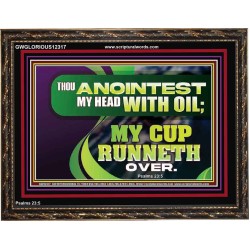 THOU ANOINTEST MY HEAD WITH OIL MY CUP RUNNETH OVER  Church Wooden Frame  GWGLORIOUS12317  "45X33"