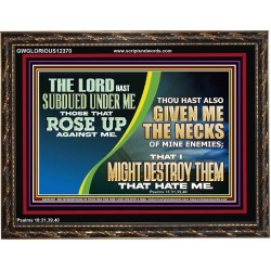 GIVEN ME THE NECKS OF MINE ENEMIES  Unique Power Bible Wooden Frame  GWGLORIOUS12370  "45X33"
