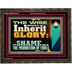 THE WISE SHALL INHERIT GLORY  Sanctuary Wall Wooden Frame  GWGLORIOUS12417  "45X33"