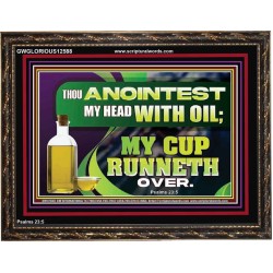 MY CUP RUNNETH OVER  Unique Power Bible Wooden Frame  GWGLORIOUS12588  "45X33"