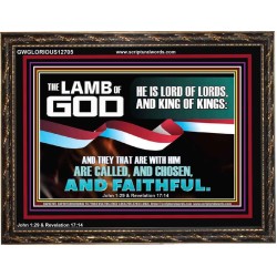 THE LAMB OF GOD LORD OF LORD AND KING OF KINGS  Scriptural Verse Wooden Frame   GWGLORIOUS12705  "45X33"