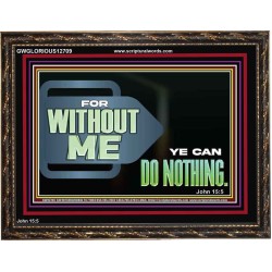 FOR WITHOUT ME YE CAN DO NOTHING  Scriptural Wooden Frame Signs  GWGLORIOUS12709  "45X33"