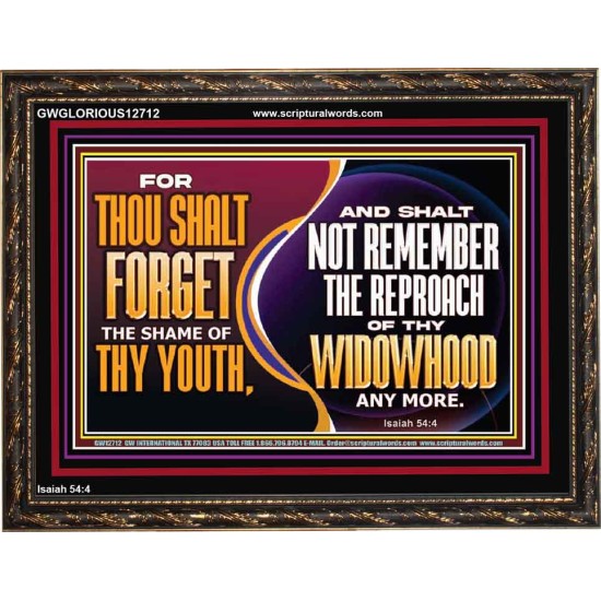 THOU SHALT FORGET THE SHAME OF THY YOUTH  Encouraging Bible Verse Wooden Frame  GWGLORIOUS12712  