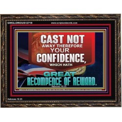 CONFIDENCE WHICH HATH GREAT RECOMPENCE OF REWARD  Bible Verse Wooden Frame  GWGLORIOUS12719  "45X33"