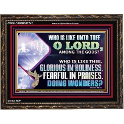 WHO IS LIKE THEE GLORIOUS IN HOLINESS  Scripture Art Wooden Frame  GWGLORIOUS12742  