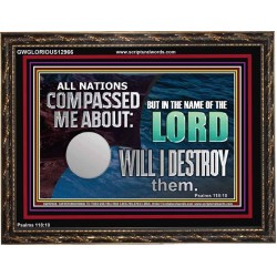 IN THE NAME OF THE LORD WILL I DESTROY THEM  Biblical Paintings Wooden Frame  GWGLORIOUS12966  "45X33"