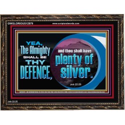 THE ALMIGHTY SHALL BE THY DEFENCE  Religious Art Wooden Frame  GWGLORIOUS12979  "45X33"