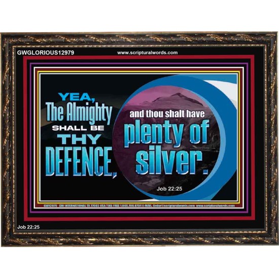 THE ALMIGHTY SHALL BE THY DEFENCE  Religious Art Wooden Frame  GWGLORIOUS12979  