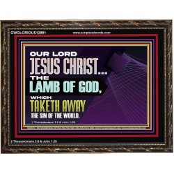 THE LAMB OF GOD WHICH TAKETH AWAY THE SIN OF THE WORLD  Children Room Wall Wooden Frame  GWGLORIOUS12991  "45X33"