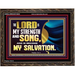 THE LORD IS MY STRENGTH AND SONG AND MY SALVATION  Righteous Living Christian Wooden Frame  GWGLORIOUS13033  "45X33"
