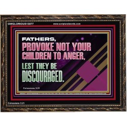 FATHER PROVOKE NOT YOUR CHILDREN TO ANGER  Unique Power Bible Wooden Frame  GWGLORIOUS13077  "45X33"