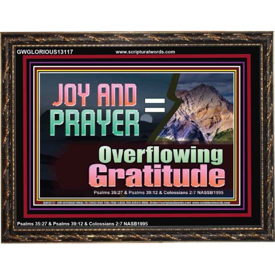 JOY AND PRAYER BRINGS OVERFLOWING GRATITUDE  Bible Verse Wall Art  GWGLORIOUS13117  