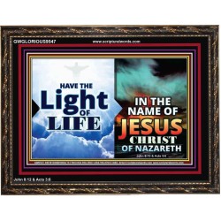 HAVE THE LIGHT OF LIFE  Sanctuary Wall Wooden Frame  GWGLORIOUS9547  "45X33"