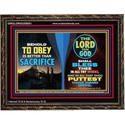 GOD SHALL BLESS THEE IN ALL THY WORKS  Ultimate Power Wooden Frame  GWGLORIOUS9551  "45X33"