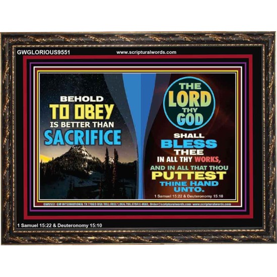 GOD SHALL BLESS THEE IN ALL THY WORKS  Ultimate Power Wooden Frame  GWGLORIOUS9551  