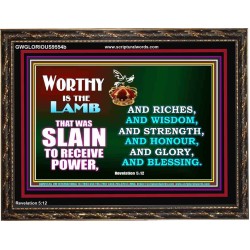 THE LAMB OF GOD THAT WAS SLAIN OUR LORD JESUS CHRIST  Children Room Wooden Frame  GWGLORIOUS9554b  "45X33"