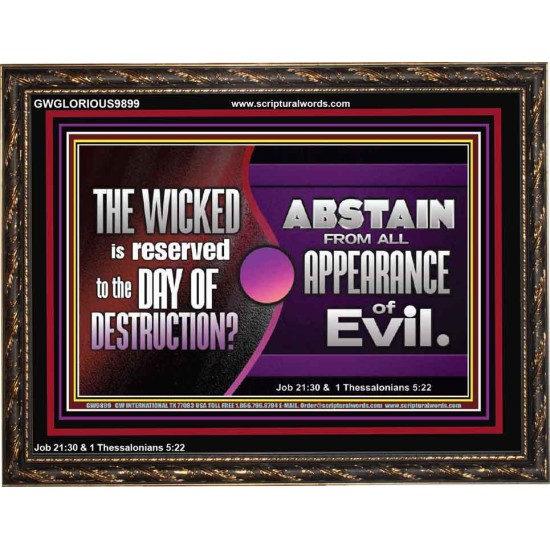 THE WICKED RESERVED FOR DAY OF DESTRUCTION  Wooden Frame Scripture Décor  GWGLORIOUS9899  