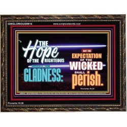 THE HOPE OF RIGHTEOUS IS GLADNESS  Scriptures Wall Art  GWGLORIOUS9914  "45X33"