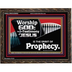 JESUS CHRIST THE SPIRIT OF PROPHESY  Encouraging Bible Verses Wooden Frame  GWGLORIOUS9952  "45X33"
