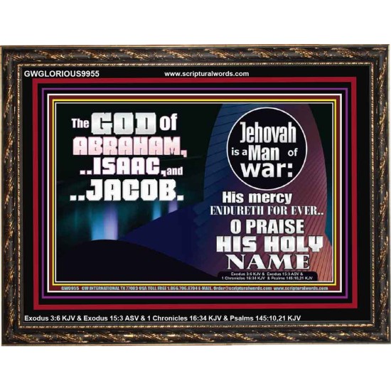 JEHOVAH IS A MAN OF WAR PRAISE HIS HOLY NAME  Encouraging Bible Verse Wooden Frame  GWGLORIOUS9955  