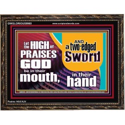 A TWO EDGED SWORD  Contemporary Christian Wall Art Wooden Frame  GWGLORIOUS9965  "45X33"
