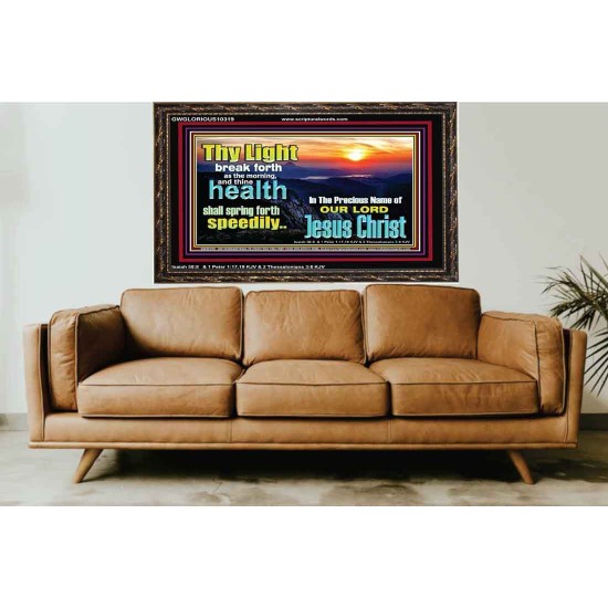THY HEALTH WILL SPRING FORTH SPEEDILY  Custom Inspiration Scriptural Art Wooden Frame  GWGLORIOUS10319  