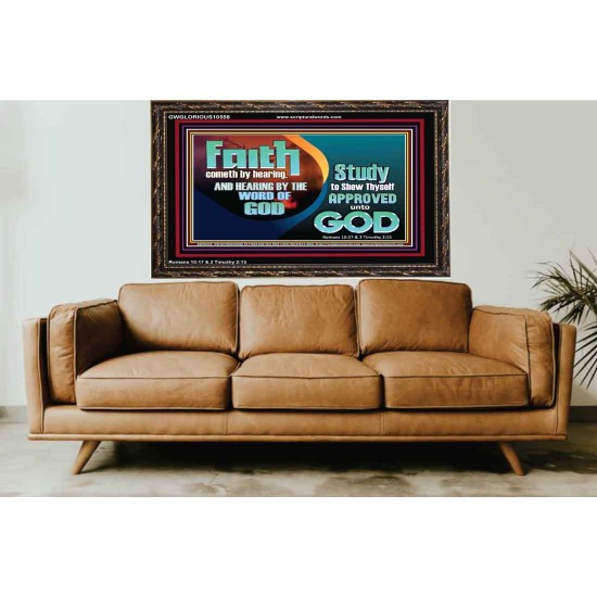 FAITH COMES BY HEARING THE WORD OF CHRIST  Christian Quote Wooden Frame  GWGLORIOUS10558  