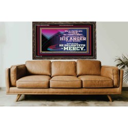 THE LORD DELIGHTETH IN MERCY  Contemporary Christian Wall Art Wooden Frame  GWGLORIOUS10564  "45X33"