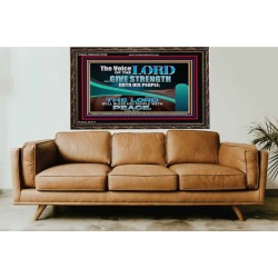 THE VOICE OF THE LORD GIVE STRENGTH UNTO HIS PEOPLE  Contemporary Christian Wall Art Wooden Frame  GWGLORIOUS10795  "45X33"