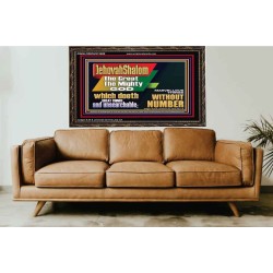 JEHOVAH SHALOM WHICH DOETH GREAT THINGS AND UNSEARCHABLE  Scriptural Décor Wooden Frame  GWGLORIOUS12699  "45X33"