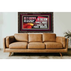 IF THE SON THEREFORE SHALL MAKE YOU FREE  Ultimate Inspirational Wall Art Wooden Frame  GWGLORIOUS13066  "45X33"