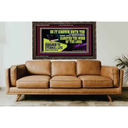 GLORIFIED THE WORD OF THE LORD  Righteous Living Christian Wooden Frame  GWGLORIOUS13070  "45X33"