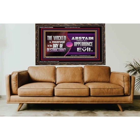 THE WICKED RESERVED FOR DAY OF DESTRUCTION  Wooden Frame Scripture Décor  GWGLORIOUS9899  