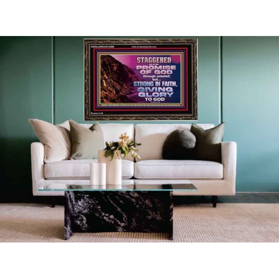STAGGERED NOT AT THE PROMISE OF GOD  Custom Wall Art  GWGLORIOUS10599  