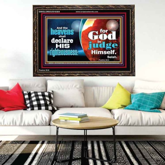 THE HEAVENS SHALL DECLARE HIS RIGHTEOUSNESS  Custom Contemporary Christian Wall Art  GWGLORIOUS10304  