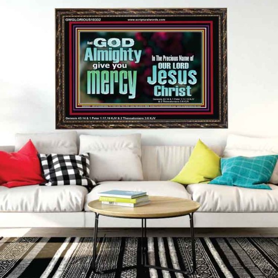 GOD ALMIGHTY GIVES YOU MERCY  Bible Verse for Home Wooden Frame  GWGLORIOUS10332  