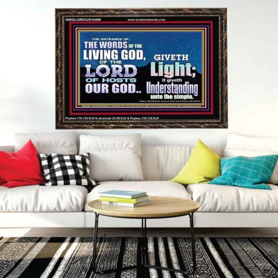 THE WORDS OF LIVING GOD GIVETH LIGHT  Unique Power Bible Wooden Frame  GWGLORIOUS10409  