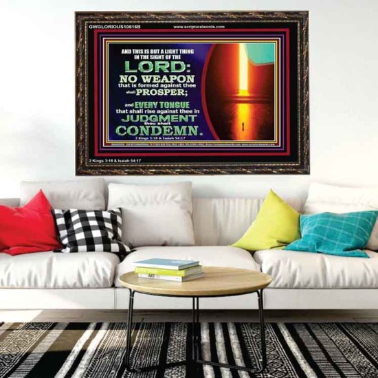 CONDEMN EVERY TONGUE THAT RISES AGAINST YOU IN JUDGEMENT  Custom Inspiration Scriptural Art Wooden Frame  GWGLORIOUS10616B  