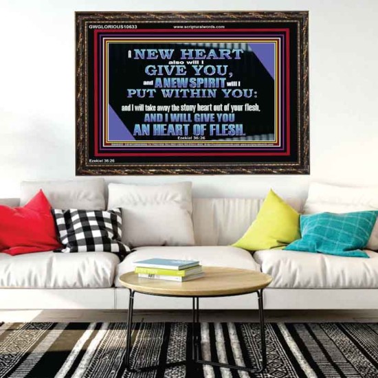 I WILL GIVE YOU A NEW HEART AND NEW SPIRIT  Bible Verse Wall Art  GWGLORIOUS10633  