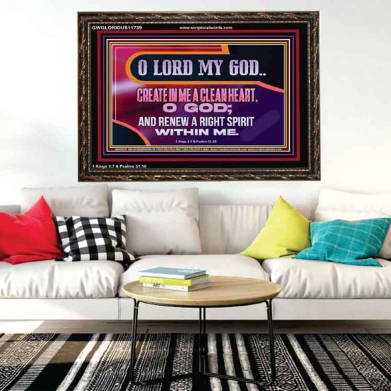 CREATE IN ME A CLEAN HEART O GOD  Bible Verses Wooden Frame  GWGLORIOUS11739  