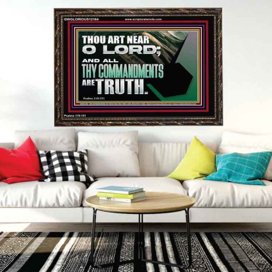 ALL THY COMMANDMENTS ARE TRUTH O LORD  Inspirational Bible Verse Wooden Frame  GWGLORIOUS12164  