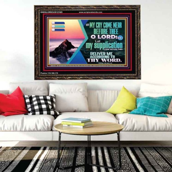LET MY CRY COME NEAR BEFORE THEE O LORD  Inspirational Bible Verse Wooden Frame  GWGLORIOUS12165  