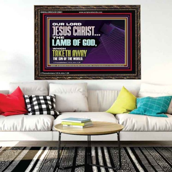 THE LAMB OF GOD WHICH TAKETH AWAY THE SIN OF THE WORLD  Children Room Wall Wooden Frame  GWGLORIOUS12991  