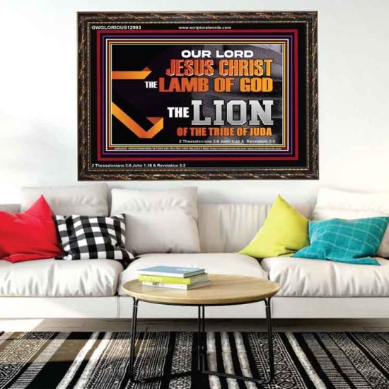 THE LION OF THE TRIBE OF JUDA CHRIST JESUS  Ultimate Inspirational Wall Art Wooden Frame  GWGLORIOUS12993  